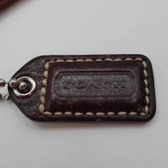 Coach Signature Leather Trim Mini Wristlet Wallet Pouch Clutch - Picture 2 of 3